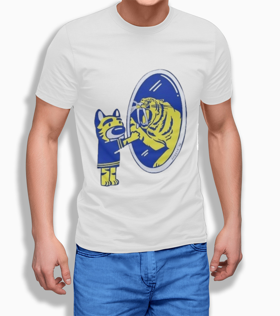 Buffalo Sabres Saber Tooth Tiger Mirror Reflection Comic T-Shirt