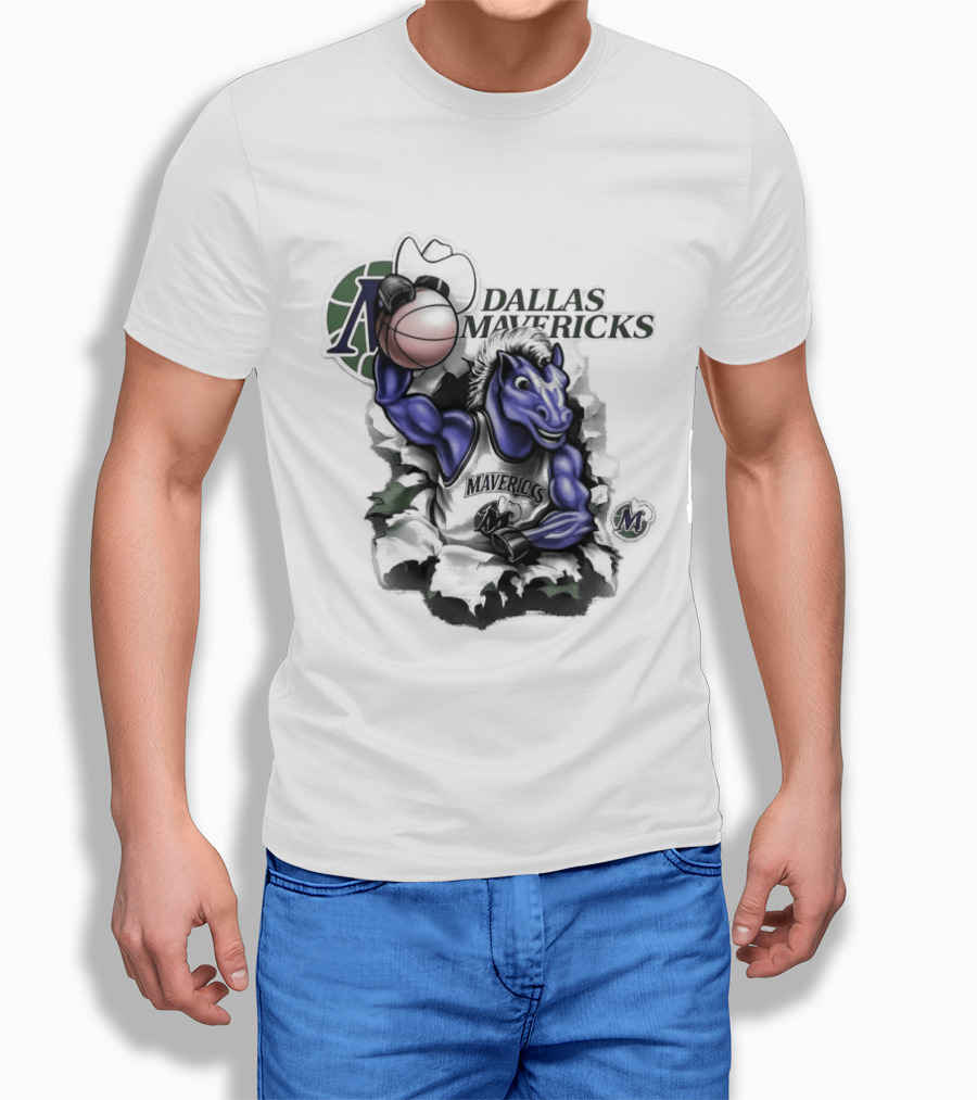 Dallas Mavericks Mitchell & Ness Breakthrough Basketball Horse T-Shirt