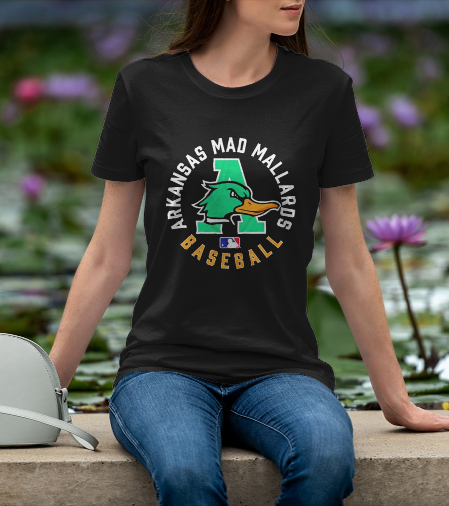 Arkansas Mad Mallards Baseball Team Logo With Iconic Duck And MLB T-Shirt