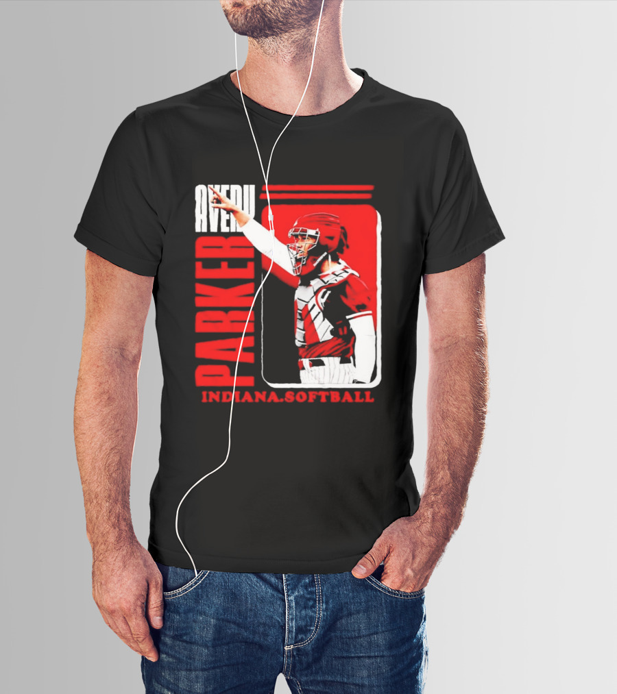 Avery Parker Indiana Softball Catcher Player Red And White Uniform T-Shirt