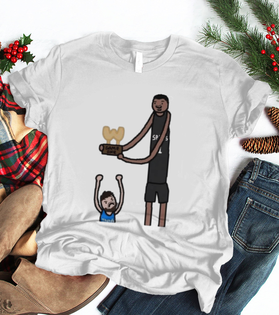 Spurs Victor Wembanyama Game One Vs Thunder Basketball Cartoon T-Shirt