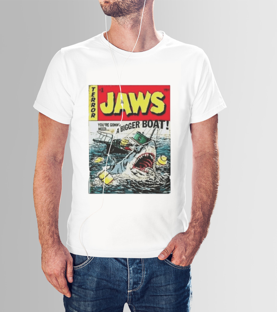 Terror Jaws Comic Cover You're Gonna Need A Bigger Boat T-Shirt
