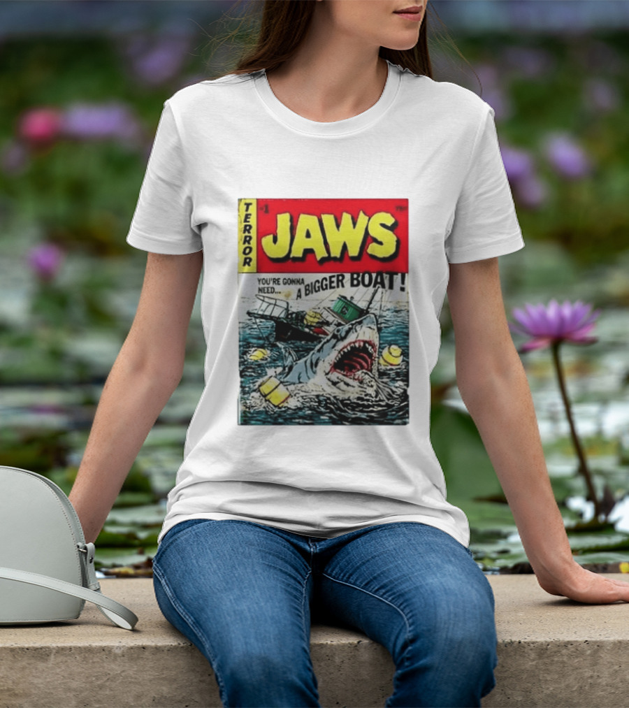 Terror Jaws Comic Cover You're Gonna Need A Bigger Boat T-Shirt