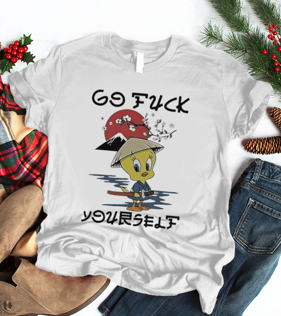 Looney Tunes Tweety Bird Samurai Go Fuck Yourself T-Shirt