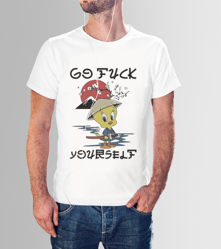 Looney Tunes Tweety Bird Samurai Go Fuck Yourself T-Shirt