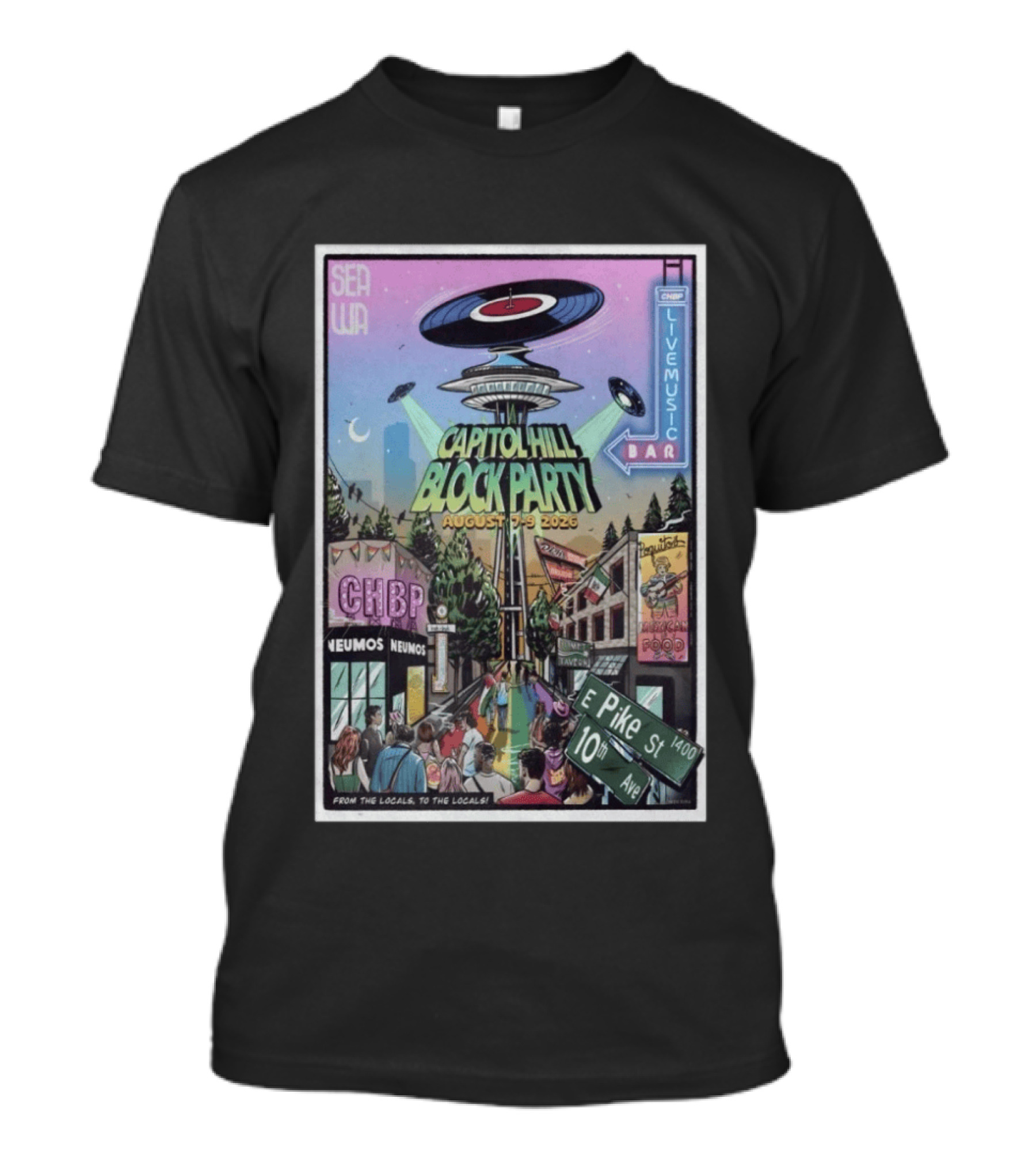 Capitol Hill Block Party 2026 Seattle Live Music August 5 9 T-Shirt