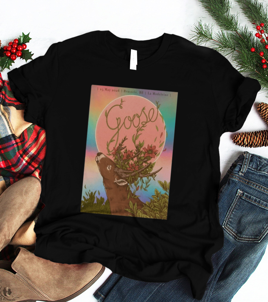 Goose Brussels BE La Madeleine May 25 2026 Deer With Blossoms T-Shirt