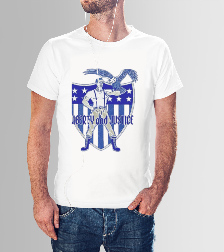 Liberty And Justice Eagle Shield Patriotic T-Shirt