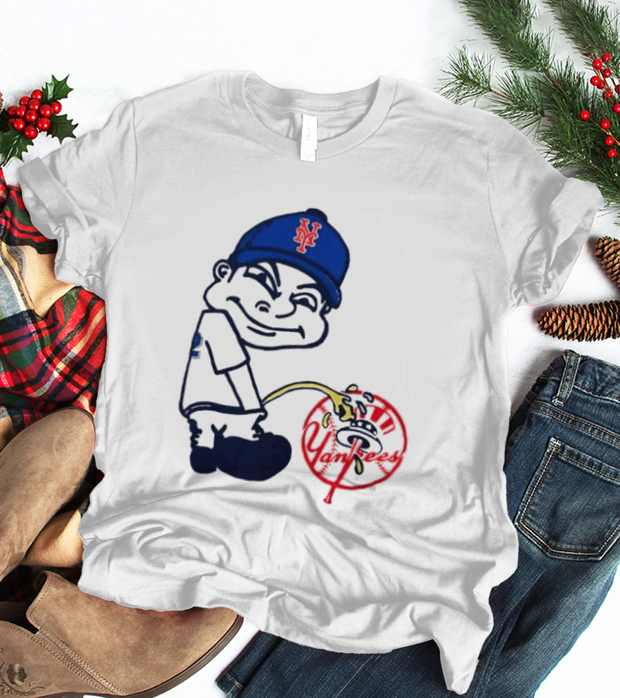 New York Mets Fans Rivalry Yankees Humorous Cartoon T-Shirt