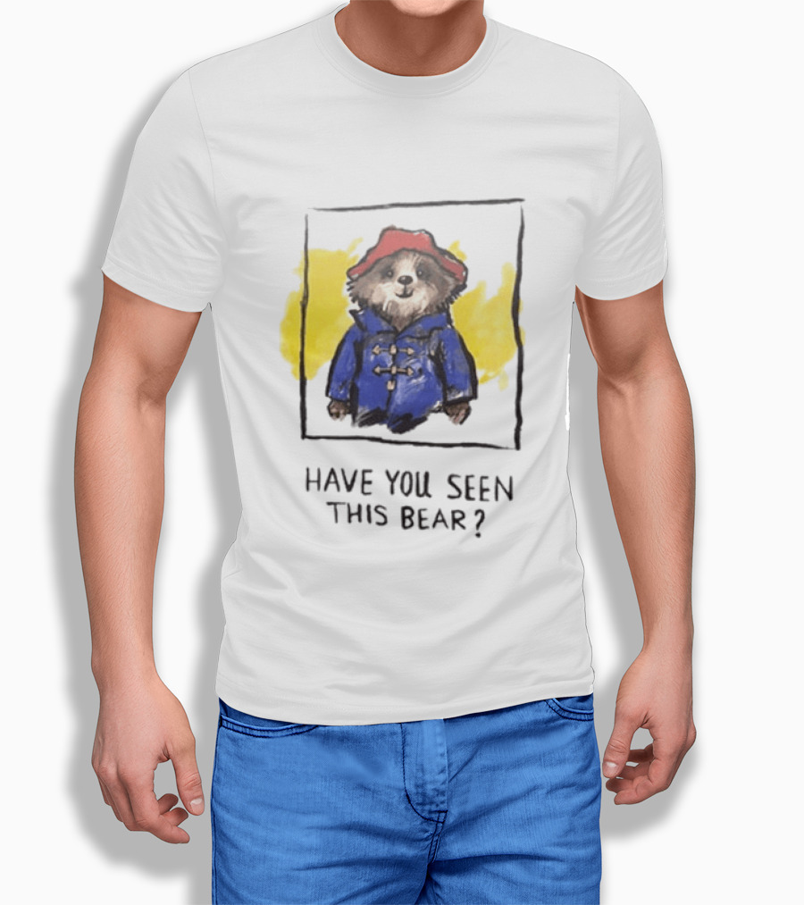Have You Seen This Bear Missing Paddington Red Hat Blue Coat T-Shirt