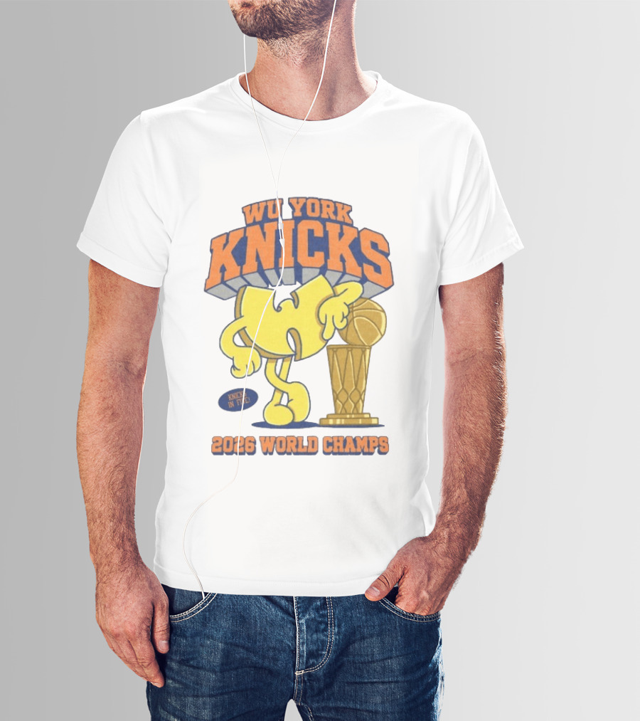 Wu York Knicks 2026 World Champs Knicks In Five Basketball Trophy T-Shirt