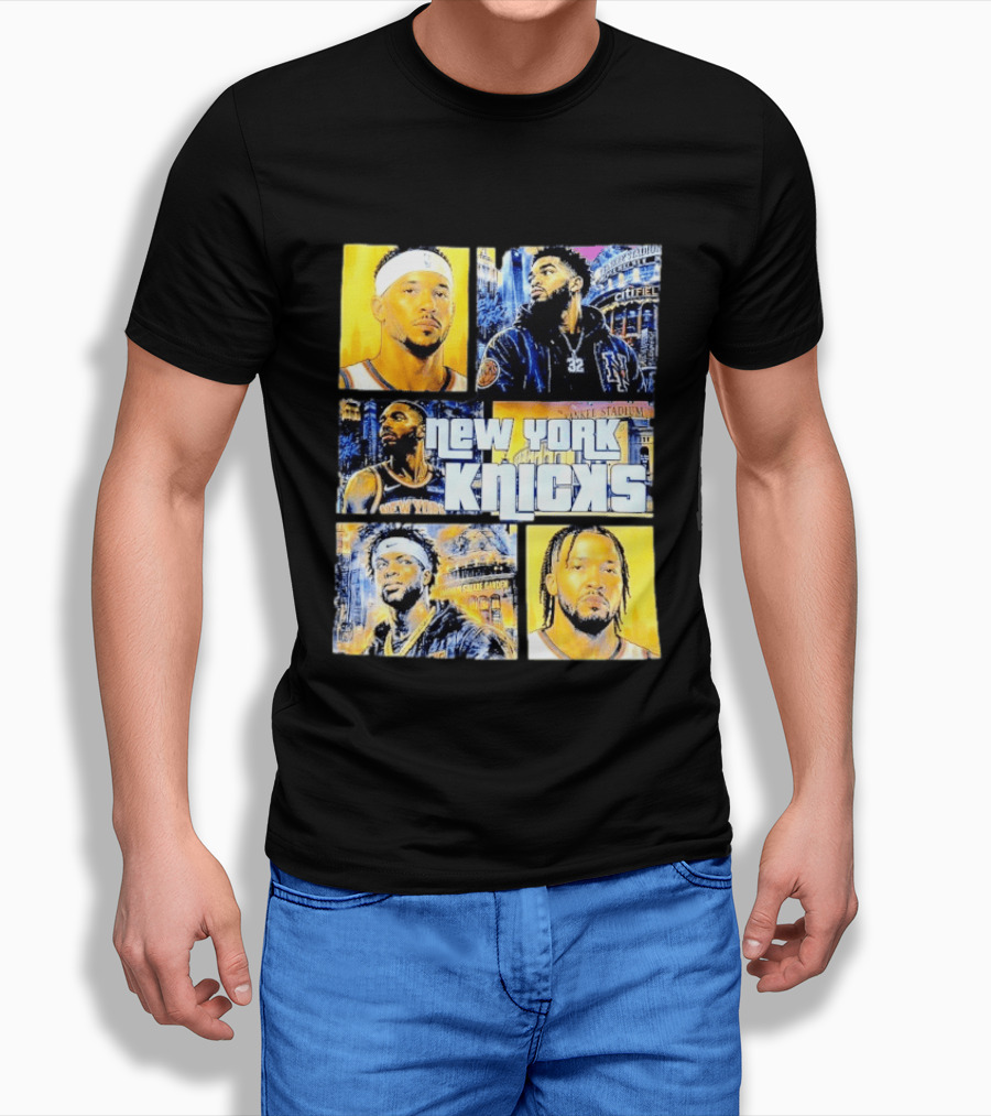New York Knicks Yankee Stadium Cuffel Street Basketball Collaboration T-Shirt