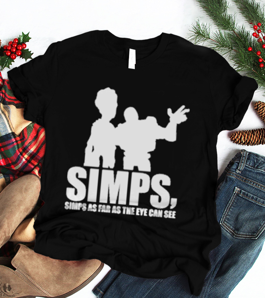 Simps Simps As Far As The Eye Can See Duo Silhouette Pop Culture Mashup T-Shirt