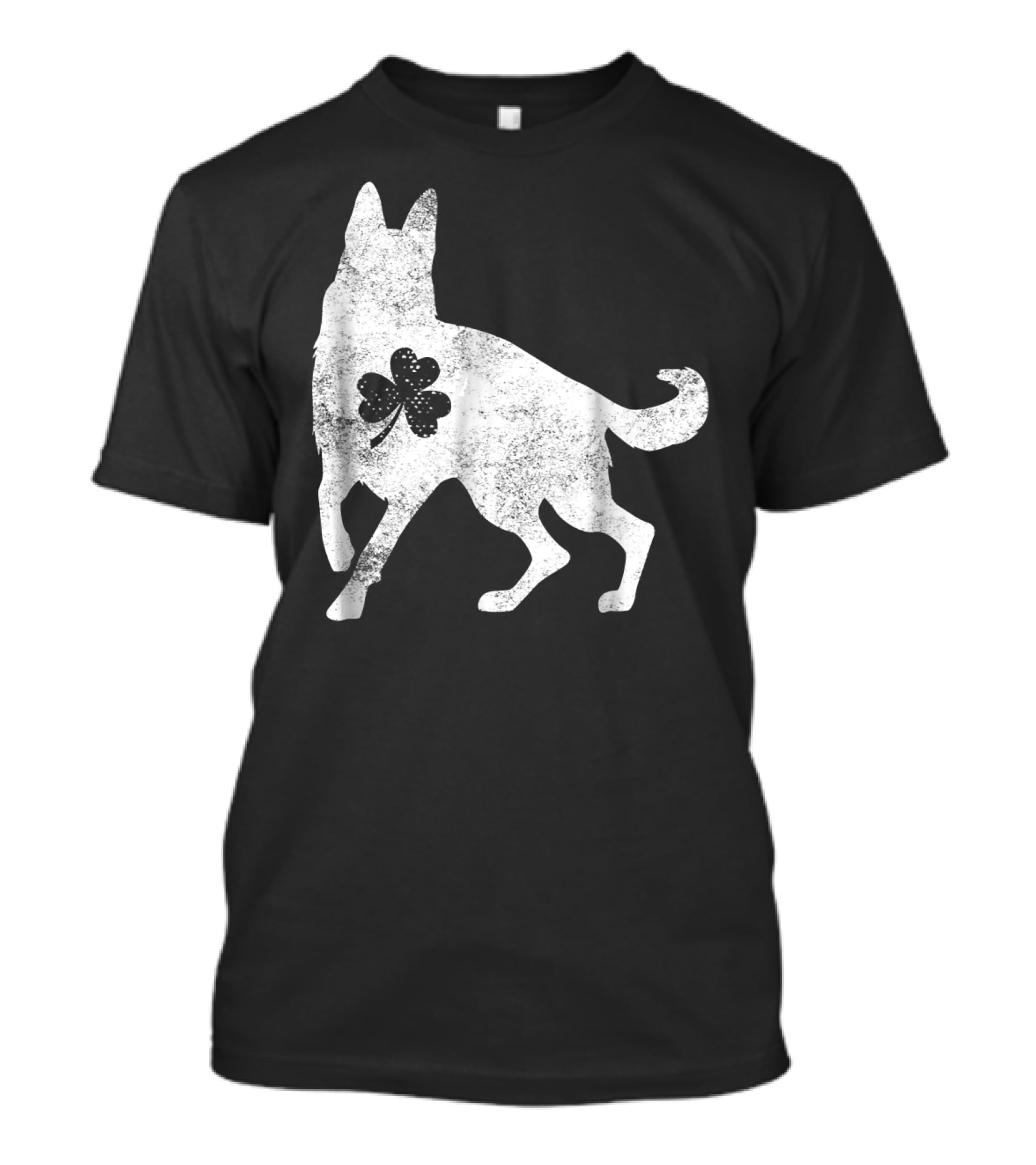 German Shepherd Silhouette Irish Clover St Patrick's Day Dog T-Shirt