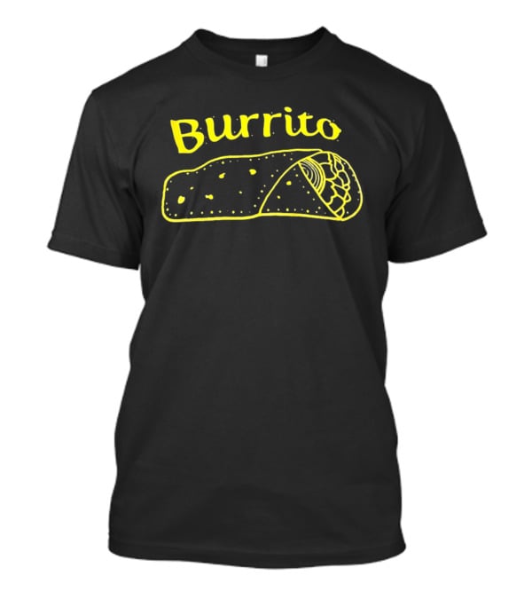 Burrito Sketch Yellow Food T-Shirt