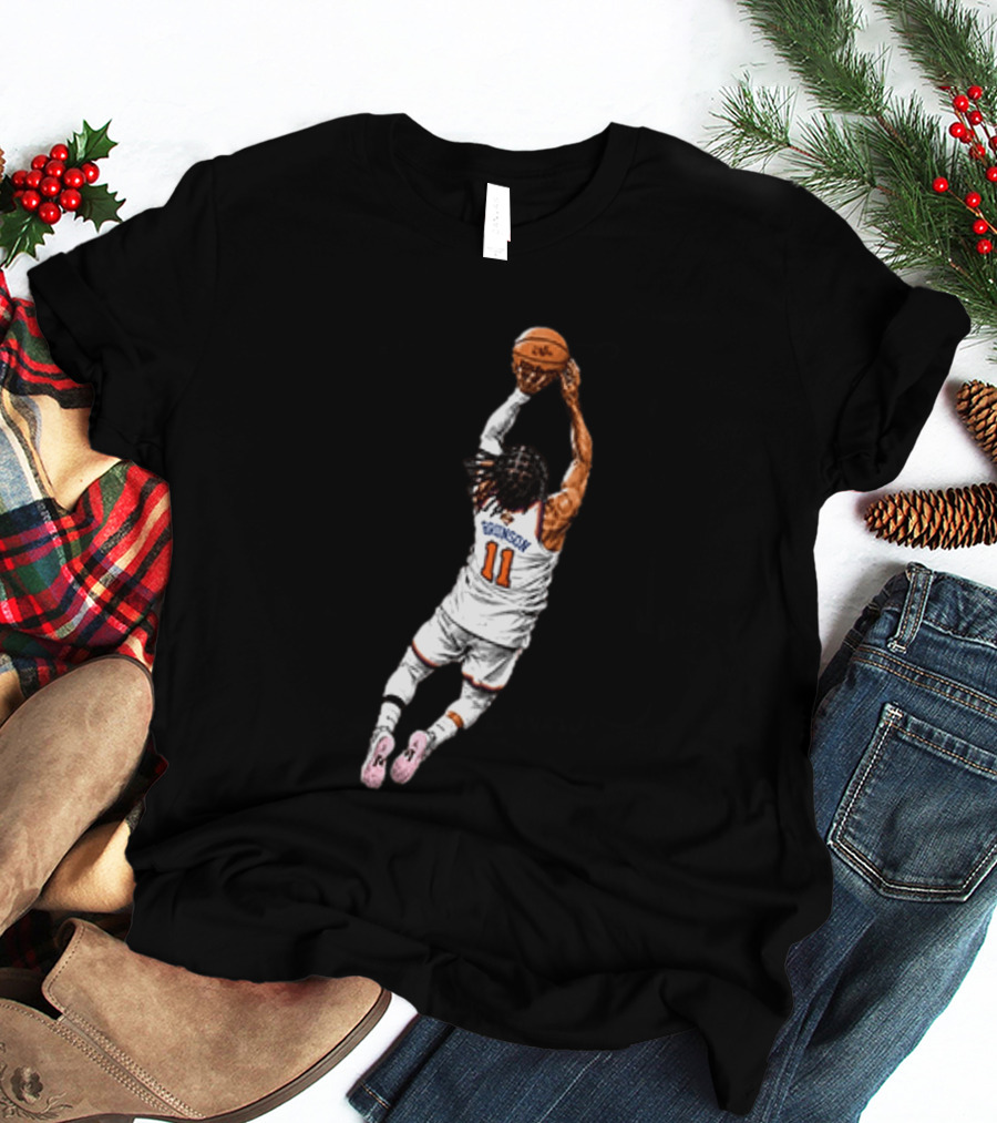 Jalen Brunson Dunking Action New York Knicks Basketball 11 Jersey T-Shirt