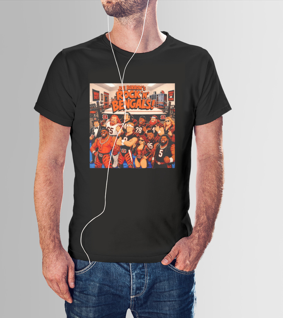 Joe Burrow's Rock 'N' Bengals Who Dey Cincinnati Bengals Born And Raised T-Shirt