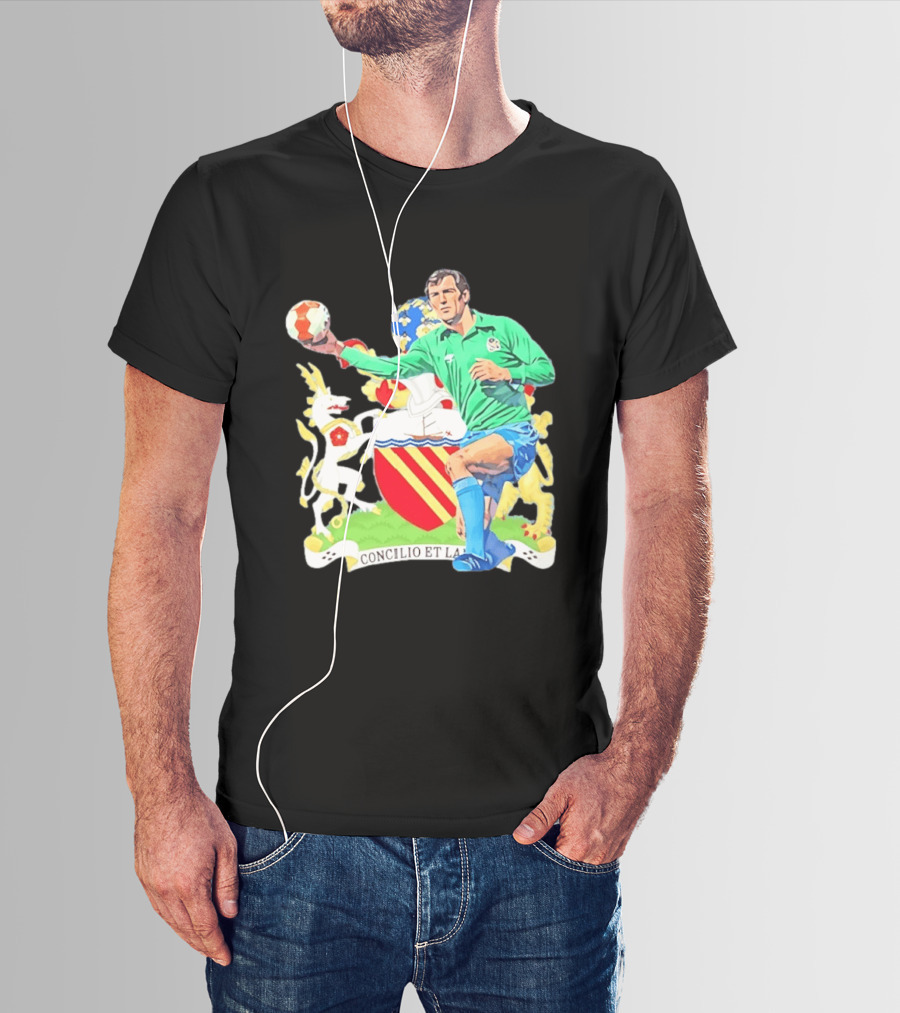 Joe Corrigan Manchester City Goalkeeper Concilio Et Labore Crest T-Shirt