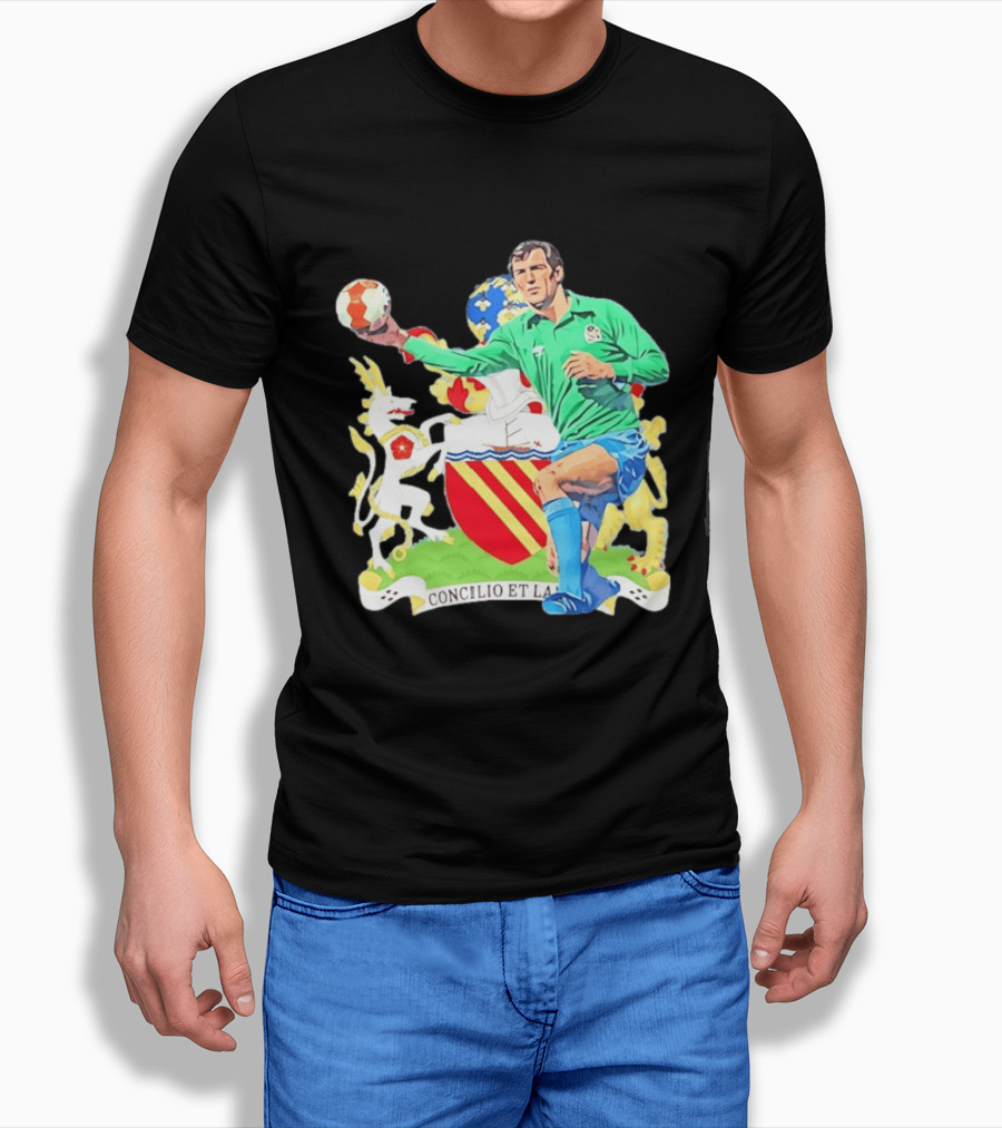 Joe Corrigan Manchester City Goalkeeper Concilio Et Labore Crest T-Shirt