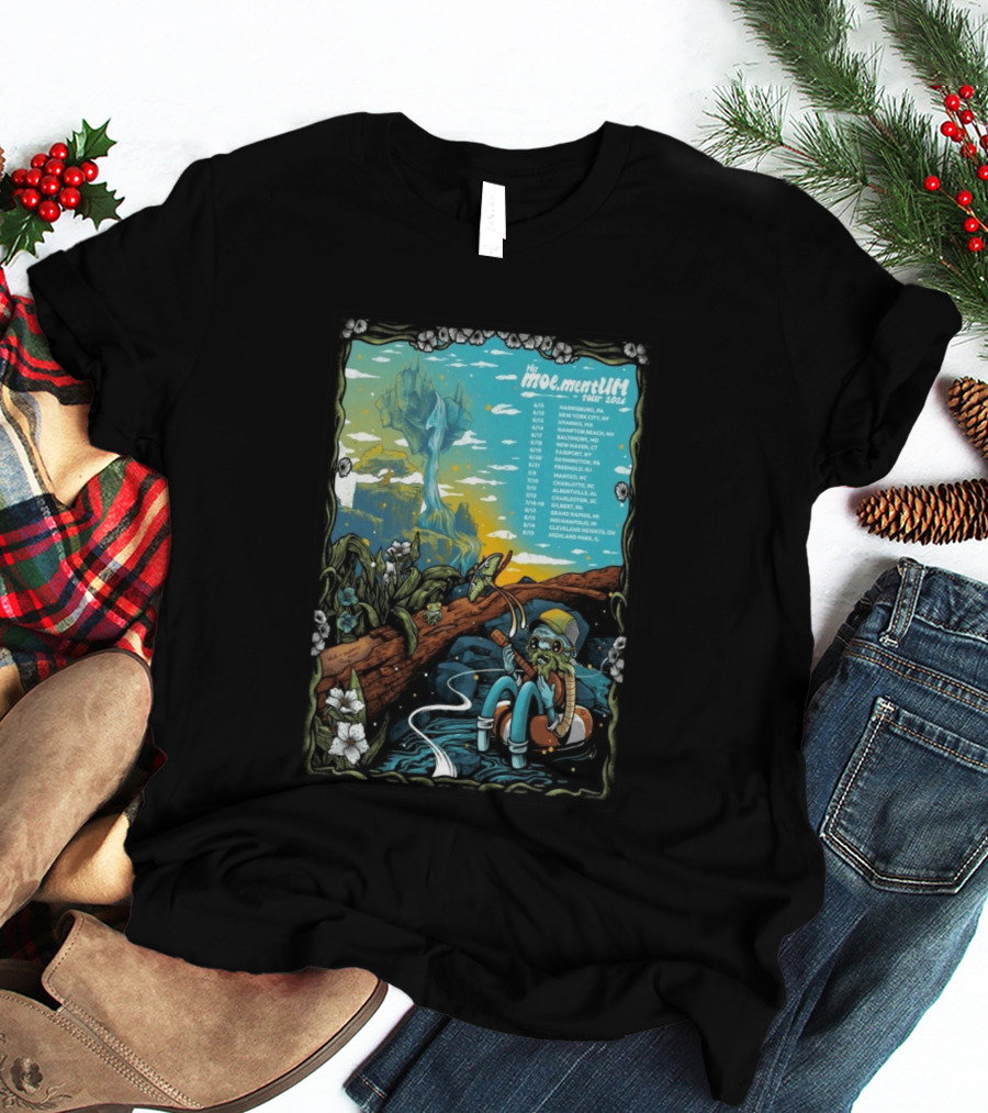 Moe.mentum Tour 2026 Dates With Surreal Nature Imagery And Character In Chill Scene T-Shirt