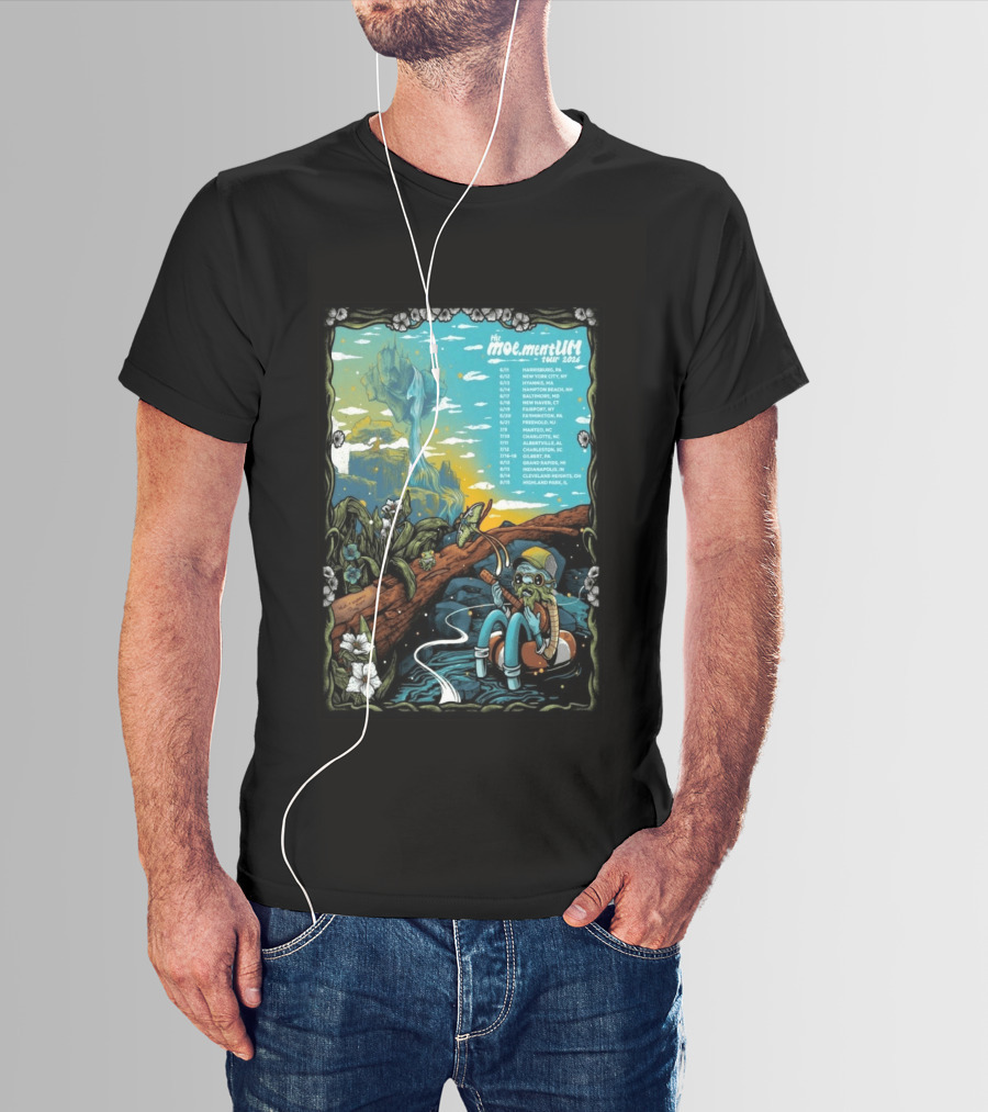 Moe.mentum Tour 2026 Dates With Surreal Nature Imagery And Character In Chill Scene T-Shirt