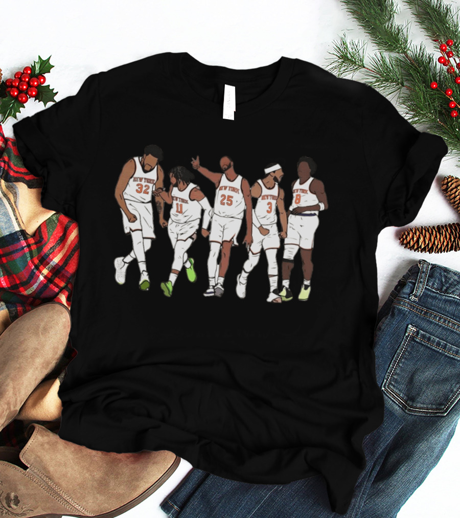 New York Basketball Starting Five Brunson Towns Bridges Hart Anunoby T-Shirt