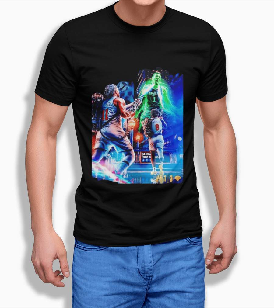 OG Anunoby 33 PTS 4 REB 7 3PM Knicks Comeback Vs Spurs At 34 Street Penn Station T-Shirt