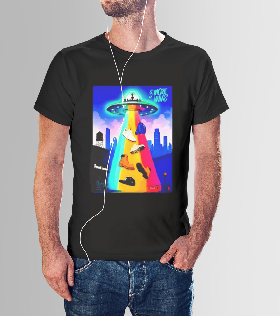 San Antonio Spurs Victor Wembanyama 3 More Wins UFO Abduction Foot Locker T-Shirt