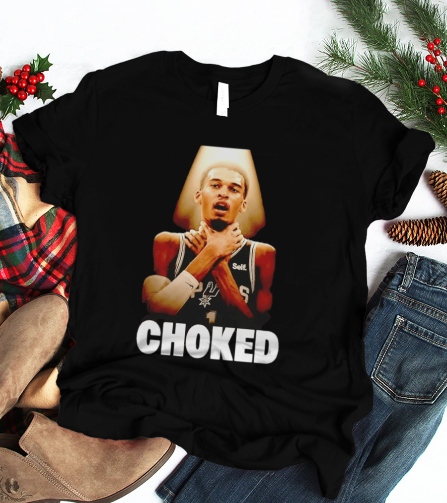 San Antonio Spurs Victor Wembanyama Choked Basketball Meme T-Shirt
