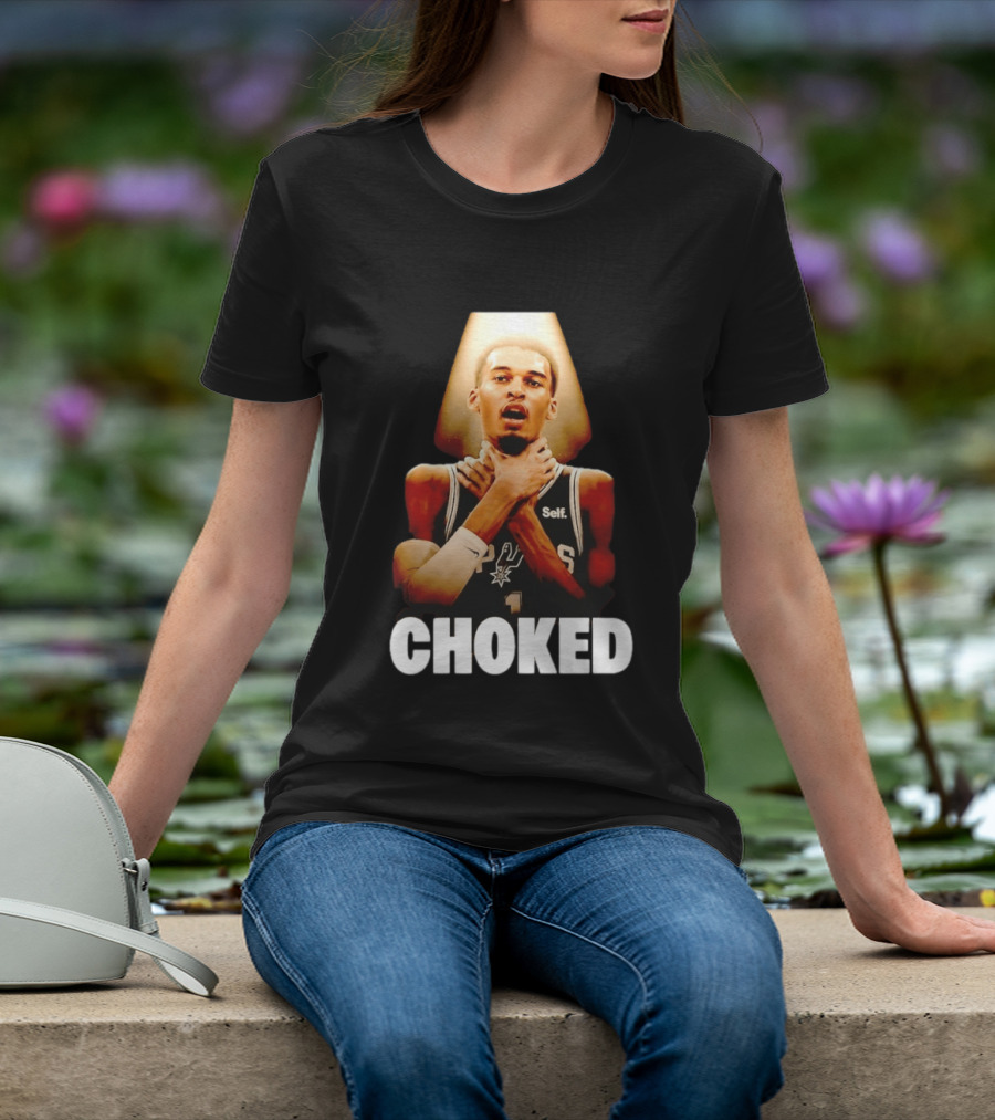 San Antonio Spurs Victor Wembanyama Choked Basketball Meme T-Shirt