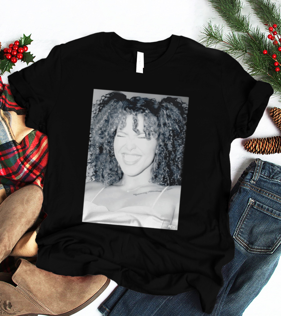 AEW Willow Nightingale Smile Black And White T-Shirt