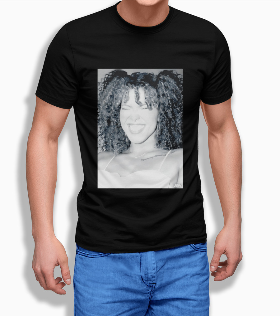 AEW Willow Nightingale Smile Black And White T-Shirt