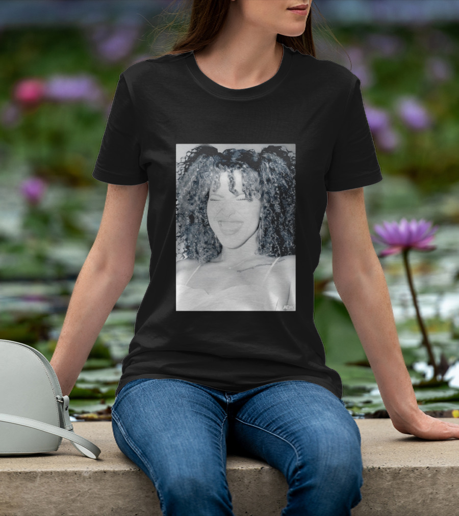 AEW Willow Nightingale Smile Black And White T-Shirt