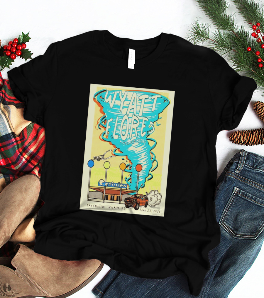 Wyatt Flores With Shelby Stone Tornado Concert June 23 2026 The Cotillion Wichita KS T-Shirt