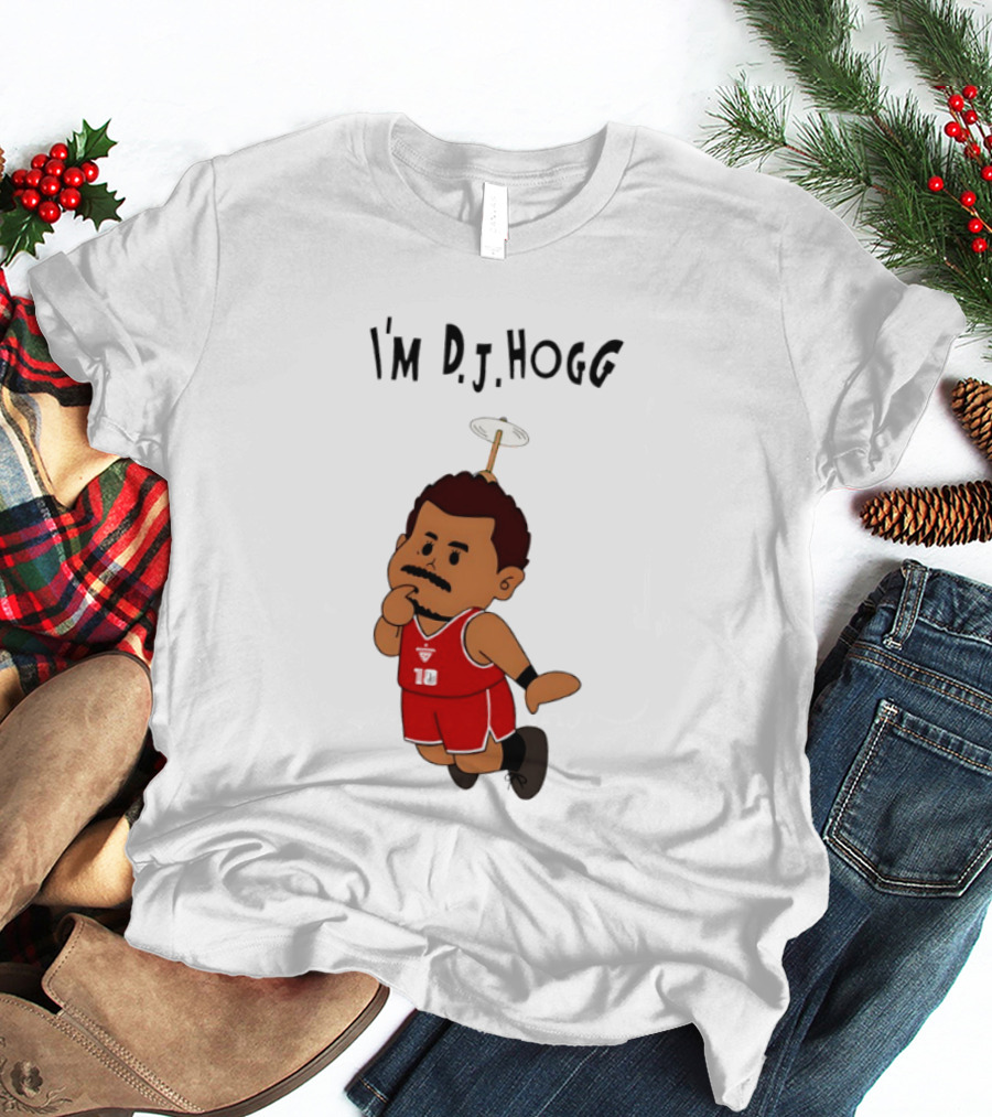 I'm DJ Hogg Basketball Player Red Uniform Cartoon T-Shirt