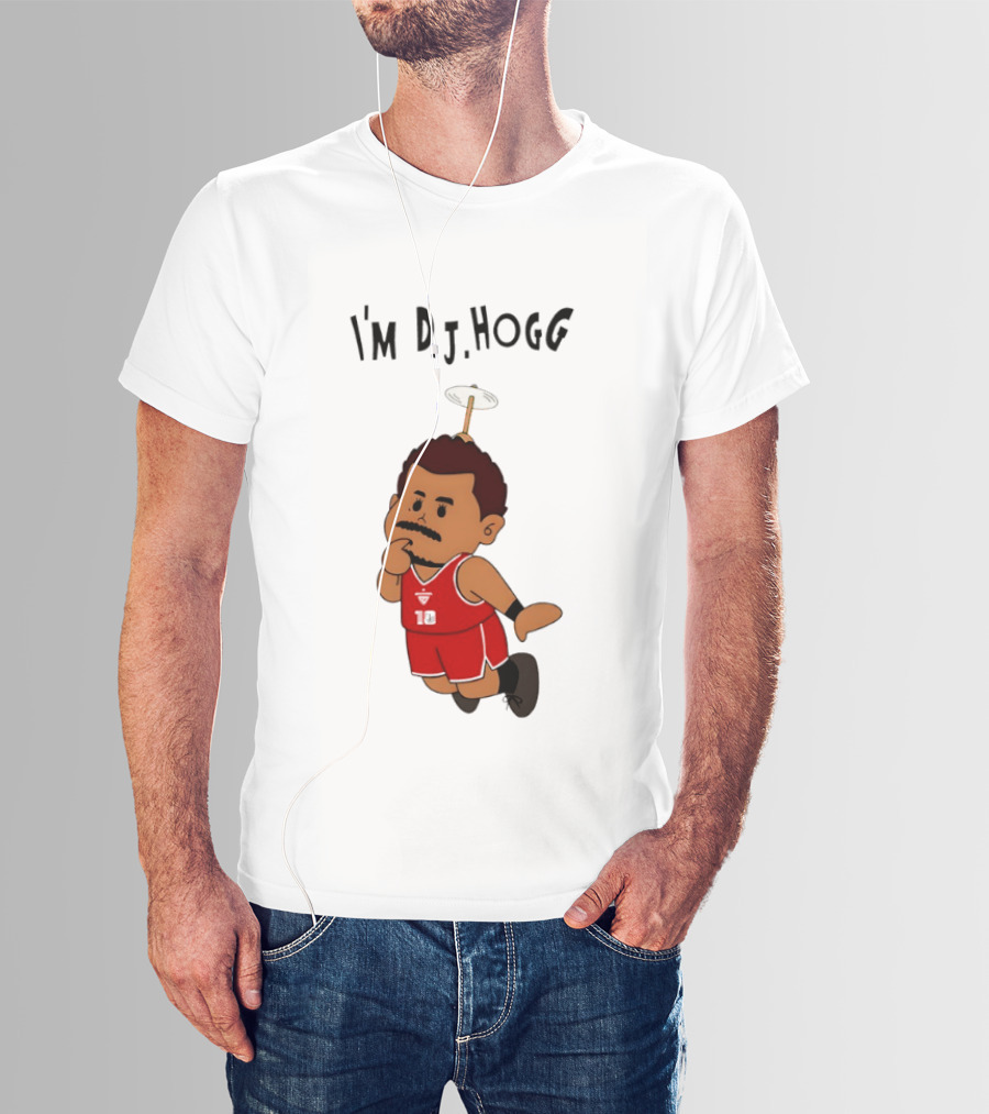 I'm DJ Hogg Basketball Player Red Uniform Cartoon T-Shirt