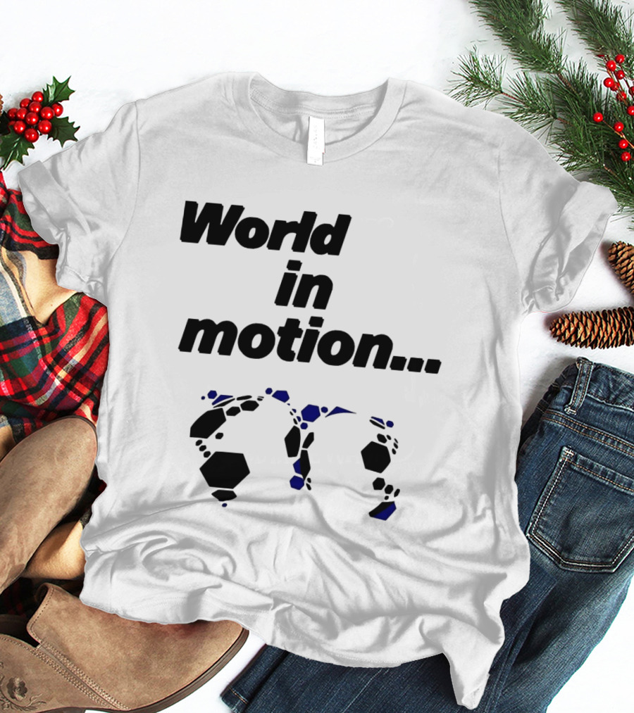 World In Motion Soccer Football Hexagon Shapes T-Shirt