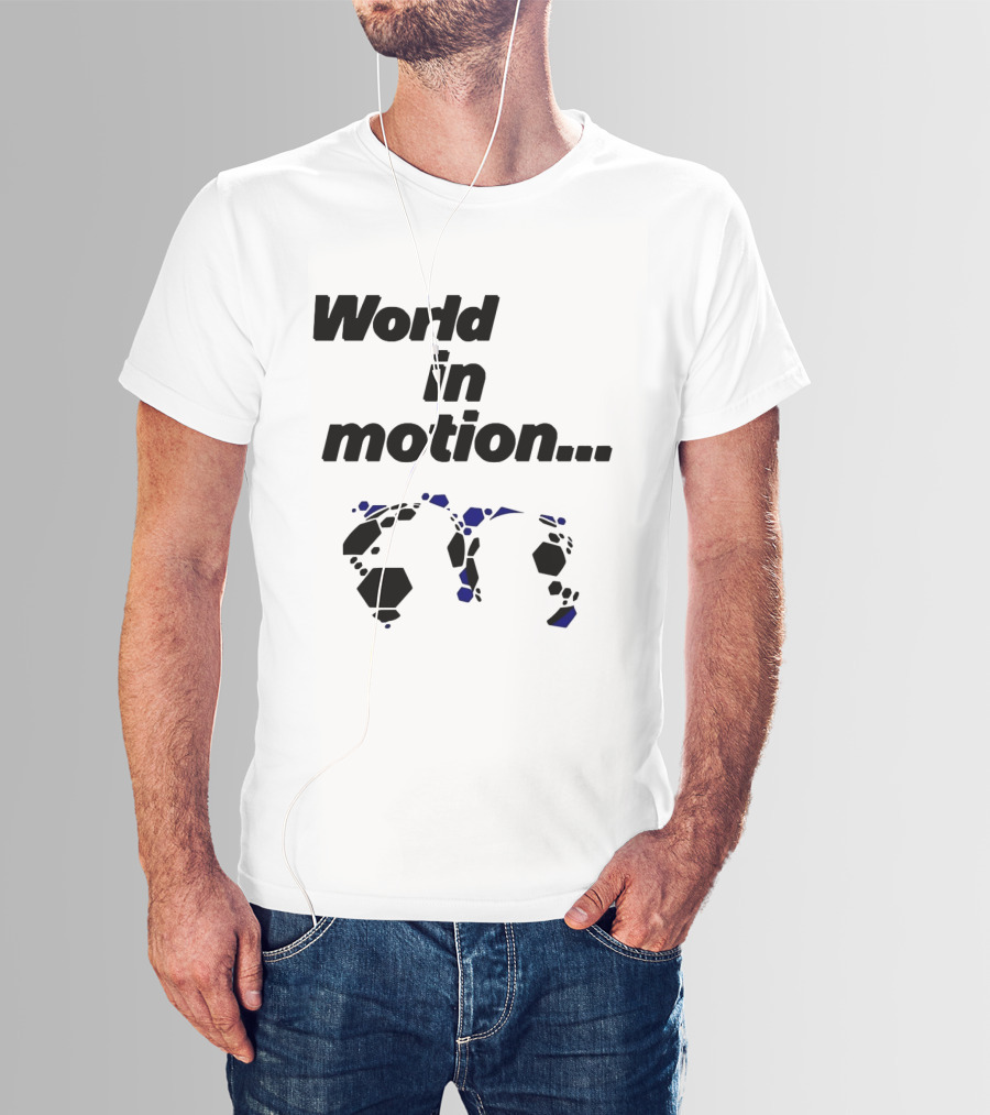 World In Motion Soccer Football Hexagon Shapes T-Shirt