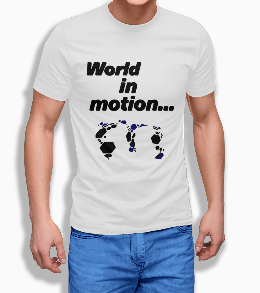 World In Motion Soccer Football Hexagon Shapes T-Shirt