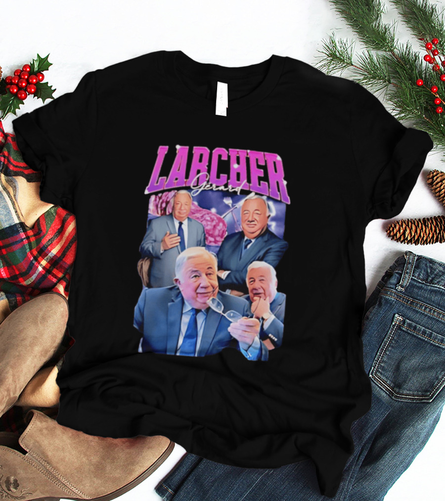 Larcher Gérard 90s Bootleg Style Retro Collage T-Shirt