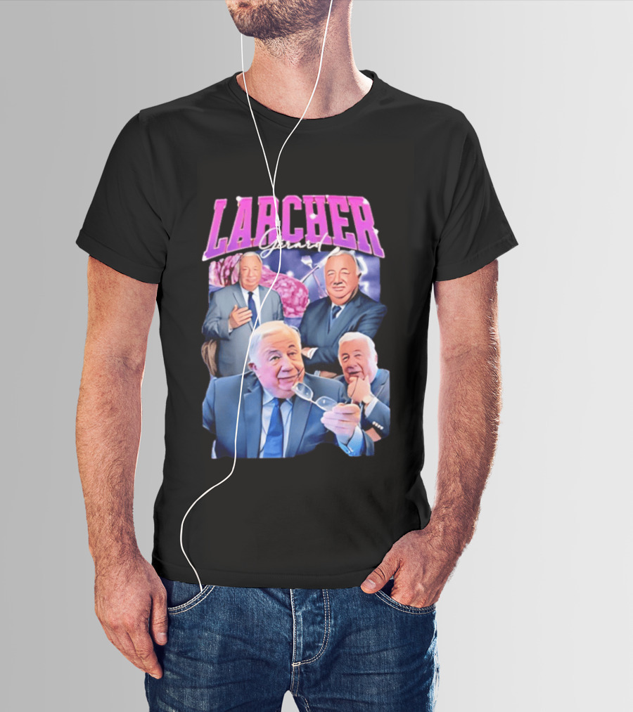 Larcher Gérard 90s Bootleg Style Retro Collage T-Shirt