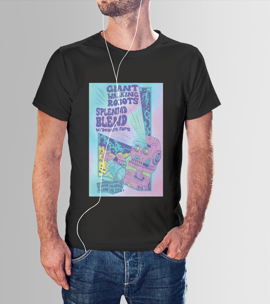 Giant Walking Robots Splendid Blend Desert Furs Cervantes Other Side Denver June 13 2026 T-Shirt