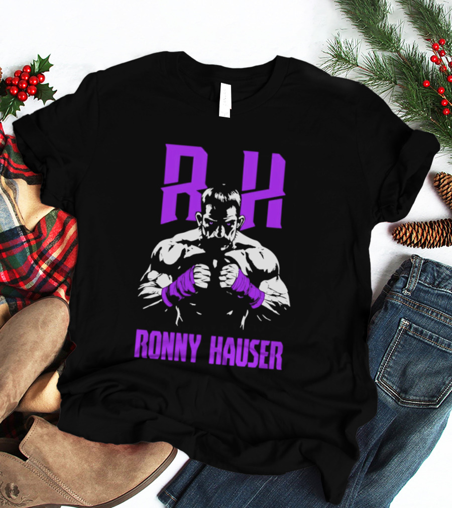 RH Ronny Hauser Wrestler With Purple Boxing Wraps T-Shirt