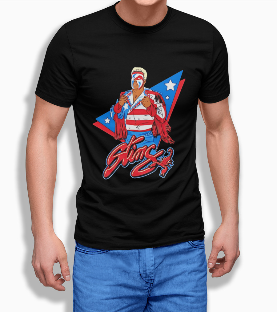 Sting USA Patriotic Jacket Red White Blue Stars Scorpion T-Shirt
