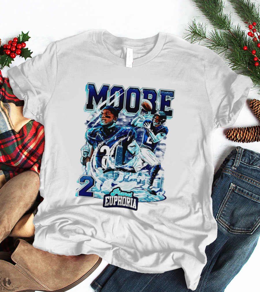 DJ Moore Chicago Bears Planet Euphoria Iceman Player Collage T-Shirt