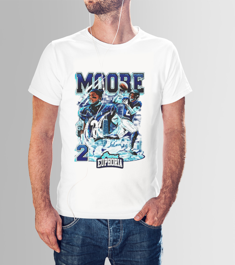 DJ Moore Chicago Bears Planet Euphoria Iceman Player Collage T-Shirt