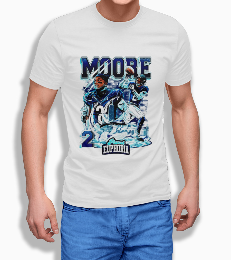 DJ Moore Chicago Bears Planet Euphoria Iceman Player Collage T-Shirt