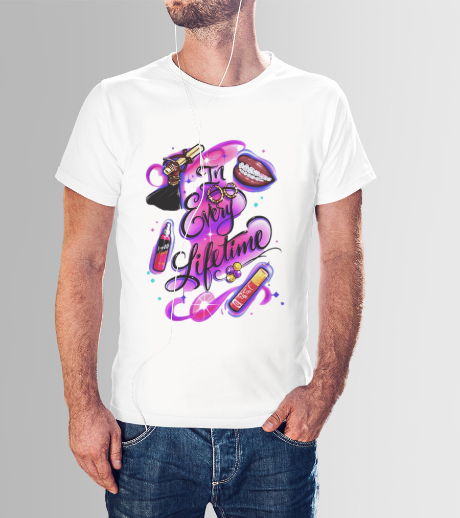In Every Lifetime Lip Glow Gold Lip Graduation Black Girl Magic Aesthetic T-Shirt
