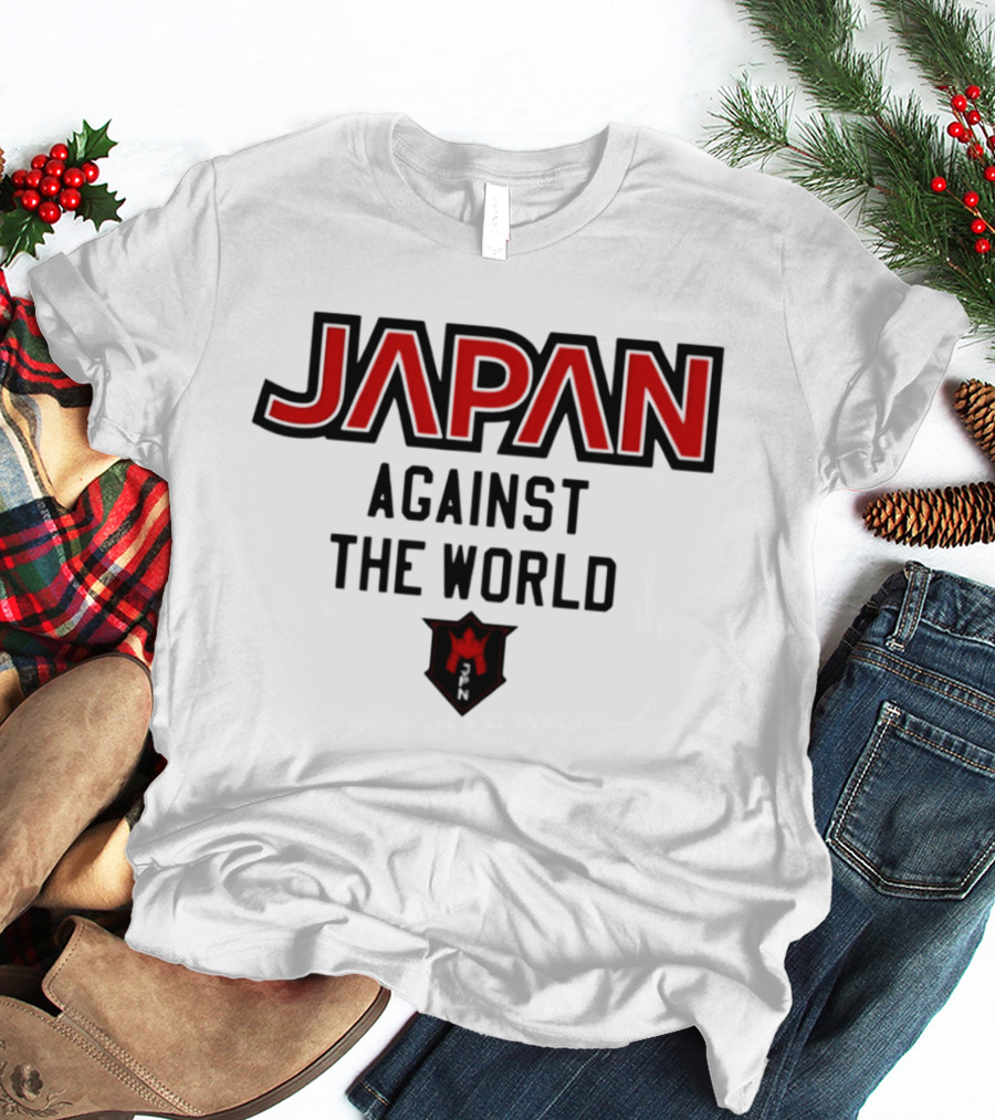 Japan Against The World Emblem With Red Crown Shield T-Shirt