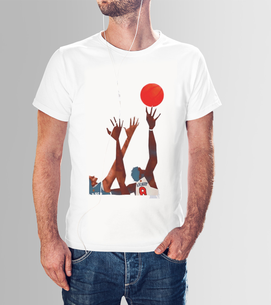 OG Anunoby Basketball Reaching Action Harper White T-Shirt